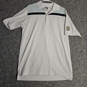 FootJoy PGA Professional Golf Polo Shirt Mens M White With Blue Around Shoulders